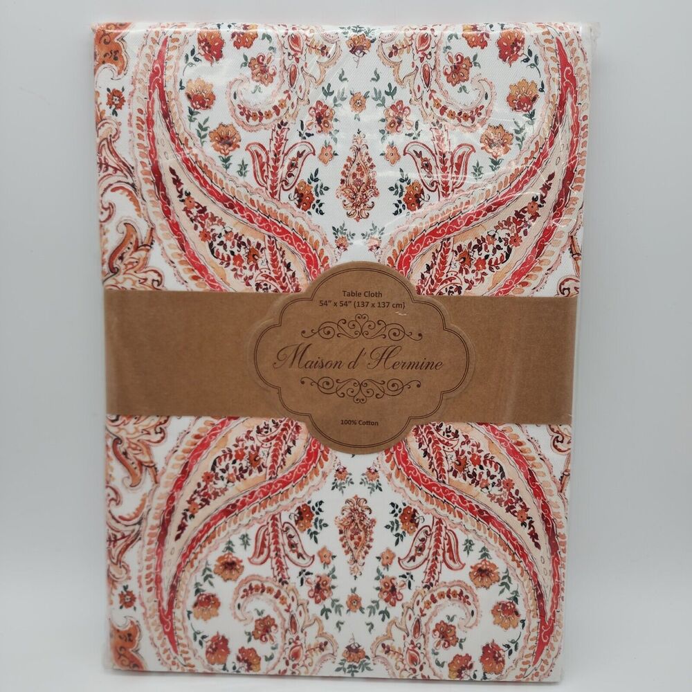 Maison d' Hermine Table Cloth Paisley Orient 100% Cotton Fall Boho 54 X 54"